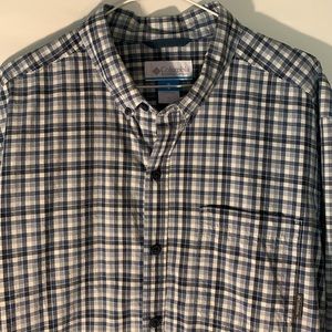 Mens Columbia button down LT Tall shirt plaid